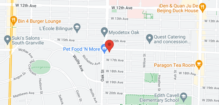 map of 304 988 W 16TH AVENUE